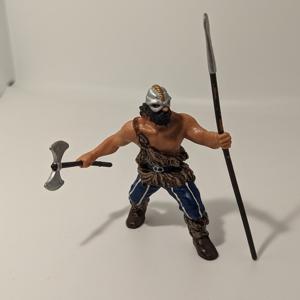 Barbarian with Axe and Spear by Papo 2000